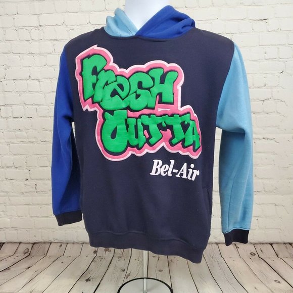 Vintage 90s Fresh Prince of Bel Air Sweatshirt TEEN LARGE Hoodie Hip Hop - Picture 1 of 3